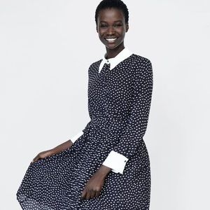 Zara Navy Polka Dot Replikate Dress
